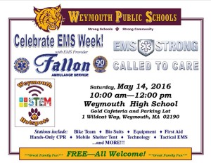 Celebrate EMT Week 2016 at Weymouth High School