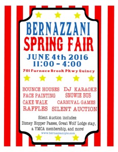 Bernazzani Elementary School Spring Fair 2016 in Quincy MA 