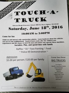 Atherton Hough School PTO Touch a Truck 2016 in Quincy MA