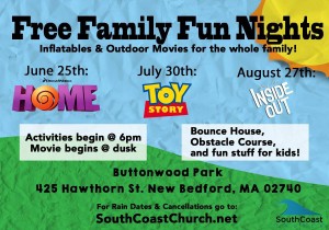Free Family Fun Night &Outdoor Movie at Buttonwood Park in New Bedford MA