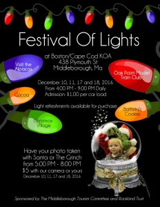 Middleborough Festival of Lights at KOA Campgrounds 2016